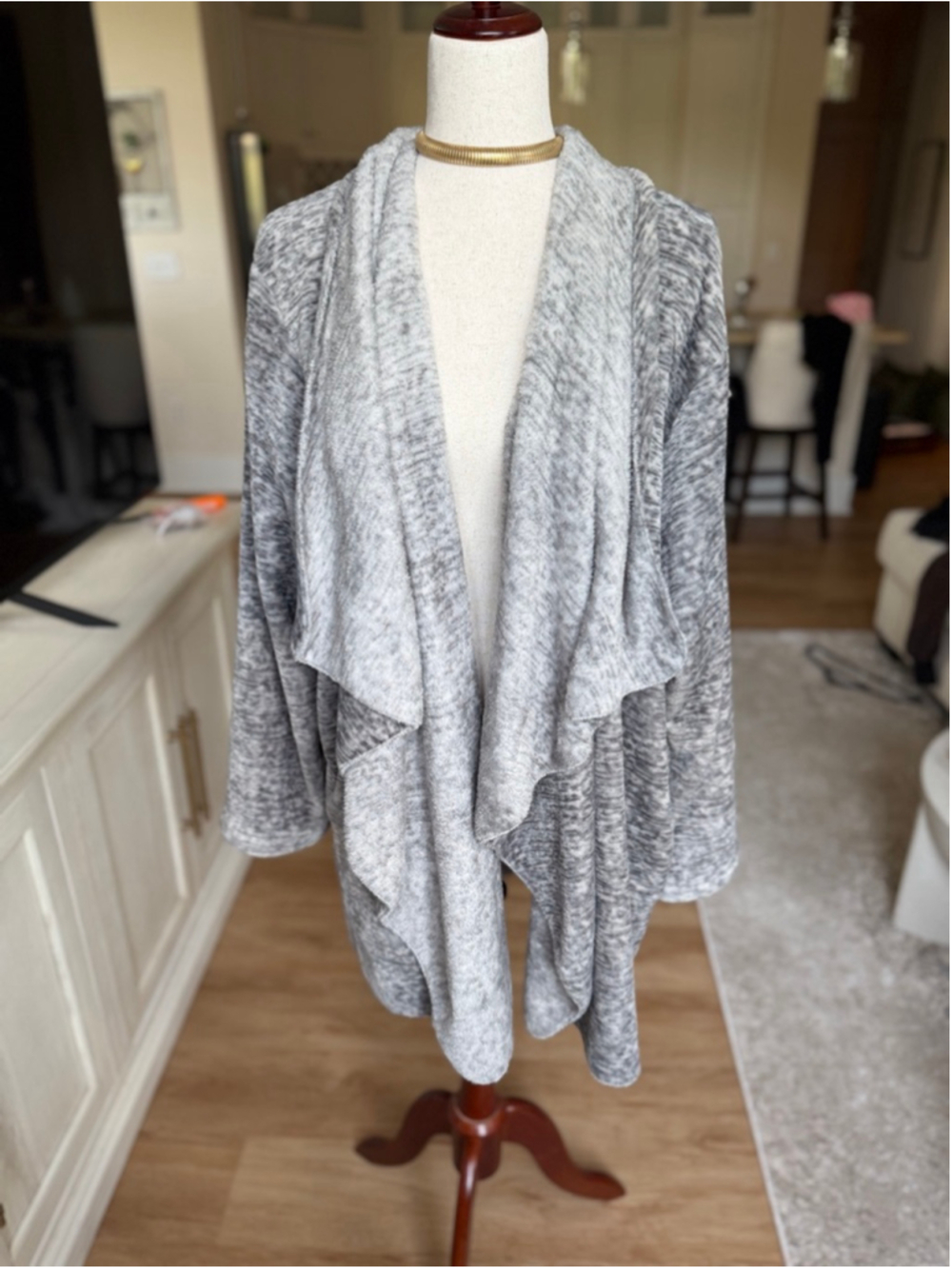 Women's Unbranded Gray White Marled Cardigan M